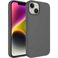 Yıldız Store iPhone 14 Plus Uyumlu Sıvı Teknolojili Silinebilir Sert Ydst Kivi Kapak-Gri