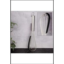 Feyza Design Pratik Çelik Çırpıcı ve Silikon Sıyırma Aparatlı Set