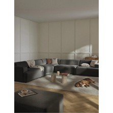 S Home Design Concept Molly 5 Modül Köşe Koltuk, Antrasit Keten 285X285