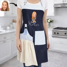 Bk Gift Kişiye Özel Karikatürlü Pamuk Denim Havlu Detaylı Mutfak Önlüğü -7, Aşçı ve Şef Önlüğü, Anneye Hediye
