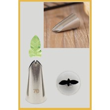 Feyza Design Paslanmaz Çelik Krema Sıkma Ucu, Yaprak Duy, Şanti Torbası Seti