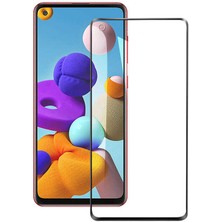 Maks Technology Galaxy A21 Mkst Kenarları Kırılmaya Dayanıklı Cam Ekran Koruyucu - Siyah