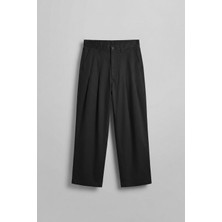 Abluka Online Erkek Süper Baggy Pileli Vintage Pantolon Siyah