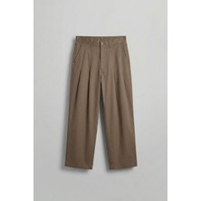 Abluka Online Erkek Süper Baggy Pileli Vintage Pantolon Kahverengi