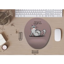 Ivart Üşeniyorum Öyleyse Yarın Kedi Temalı Bileklik Destekli Oval Mouse Pad-Şimdi Çalış