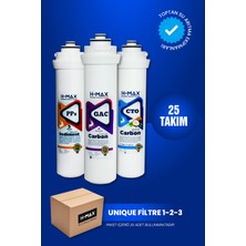 H-MAX Reverse Osmosis System 25 Takım Su Arıtma Cihazı Ihlas Unique Uyumlu Inline Filtre Seti
