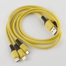 SiHako 3'lü Vinlex Deri Data Şarj Kablosu (Iphone Android Type-C)