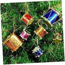 Skygo Yılbaşı New Çam Ağacı Mini Davul SÜS12&APOS;LI Çok Renkli Yılbaşı Ağacı Süsü