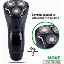 Skygo Medisana MD-7803 Move Çift Yönlü Kablolu Kablosuz Tıraş Makinası Siyah