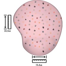 Ivart Küçük Kedi Patili Bileklik Destekli Oval Mouse Pad-Pembe