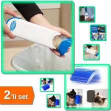 Özgürce Tüy Toz Temizleme Fırça Seti ve Kedi Kaşınma Aleti - 2'li Paket