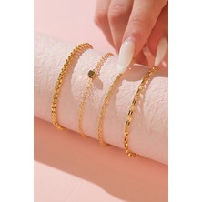 JF JACK FERRERO Kadın Bileklik Kombin Seti Altın Kaplama