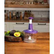 Feyza Design Paslanmaz Çelik 5 Bıçaklı El Rondosu, Sebze ve Meyve Doğrayıcı