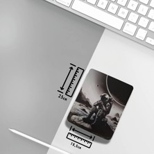 Ivart Oturan Astronot-Uzay-Ay Baskılı Bileklik Destekli Dikdörtgen Mouse Pad