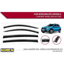 Btl Otomotiv Dacia Sandero 2013 Sonrası Kromlu Cam Rüzgarlığı Niken 4lü Set