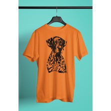 Darkhane Alman Shorthair - Köpek Baskılı Unisex Turuncu Tişört - T-Shirt UT005