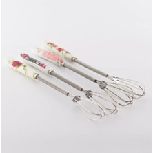 abnturk 1 Adet 19CM Mini Boy Porselen Saplı Paslanmaz Çelik Bardak Karıştırıcı Çırpıcı