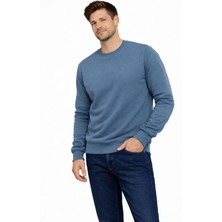Polo State Erkek Bisiklet Yaka Regular Fit 3 Iplik Pamuklu Mavi Sweatshirt