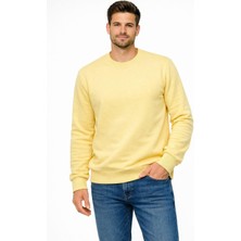 Polo State Erkek Bisiklet Yaka Regular Fit 3 Iplik Pamuklu Sarı Sweatshirt