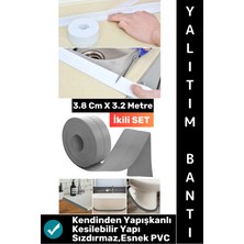 Wintoup #bantseti Mutfak Lavabo Pencere Sızdırmaz Kenar Yalıtım Bandı Çok Şık Beyaz-Gri 3.2 Metre Ikili Set