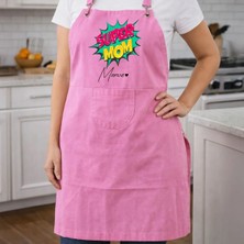 Bk Gift Kişiye Özel Anneler Günü Tasarımlı Pembe Mutfak Önlüğü -2, Aşçı ve Şef Önlüğü, Ev Hediyesi