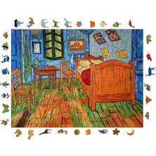 Skygo Pinecone - Ahşap Puzzle Yetişkinler Için - Van Gogh Arles'teki Yatak Odası Benzersiz Parçalı Puzzle - 450 Parça Ahşap Yapboz - Yapıştırıcı Folyo Dahil - Dekoratif Ahşap Puzzle - 29X39 cm - R1-13