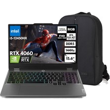 Lenovo Loq 15IAX9 83GS007XTR C21 I5-12450HX 24 GB 1 Tb RTX4060 15.6" Fhd Freedos Gaming Laptop + Çanta