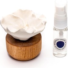 Skygo Ahşap Kaideli Yasemin Sandal Seramik Koku Taşı Hediye Seti