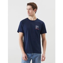 Lc Waikiki Yeni Sezon Bisiklet Yaka Baskılı Penye Erkek Tişört