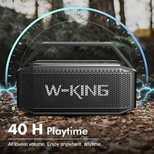 Skygo W-Kıng Subwoofer'lı Taşınabilir Yüksek Bluetooth Hoparlörler, 60W Dış Mekan Hoparlörleri Bluetooth Kablosuz Su Geçirmez Hoparlör, Derin BAS/40H/TF/AUX