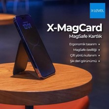 Skygo Ile Uyumlu Deri Kartlık, Iphone 12/13/14/15/16 Modelleri ile Uyumlu, 5 Kart Kapasiteli, Açılır Kapanabilir Stand Olma Özellikli, Hafif ve Şık Tasarım, MC2500, Siyah