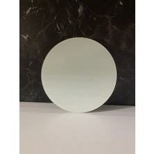 Feyza Design 27CM Buzlu Cam Düz Beyaz Kesme ve Sunum Tahtası