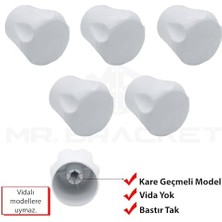 Skygo 5-Adet Geçmeli Model Radyatör Vanası Başlığı - Geçmeli Petek Vana Kapağı - Vidasız Petek Musluk Kafası (Geçmeli)