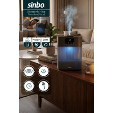 Sinbo SAH-6119 Ultrasonik Hava Nemlendirici - Koyu Gri | Sessiz Çalışma, Şık Koyu Gri Tasarım