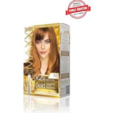 Skygo Gold Serisi 24K Altın Parçacıklı Serum ile 1 Kutu 2 x 50 ml ve Geliştiriciler Saç Boyası (Karamel 8.73)