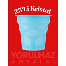 Yorulmaz Ambalaj Açık Mavi Kristal Plastik Bardak 25’li – Premium Sert Mika Görünümlü, Dayanıklı, Parti & Davetler Için Şık Temlü Açık Mavi Plastik Bardaklar; Davet, O