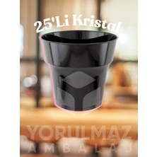 Yorulmaz Ambalaj ✨🖤siyah Kristal Plastik Bardak 25’li – Şık & Lüks Görünümlü, Sert Mika Yapılı, Dayanıklı Tek Kullanımlık Bardak ✨🖤