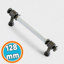 Nzb Porselen Sedef Eskitme Antik Gümüş 128 mm Mobilya Mutfak Dolap Kulpu Kulbu Kulpları