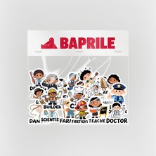 Baprile Ingilizce Meslekler Sticker Paketi 23 Parça Kaliteli Su Geçirmez Etiket Seti