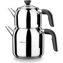 Feyza Design Mega Siyah Çaydanlık Takımı 3 Lt, Şık ve Kullanışlı Mutfak Seti
