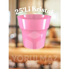 Yorulmaz Ambalaj ✨🎀 Pembe Kristal Plastik Bardak 25’li – Canlı Renkli, Sert Mika Görünümlü, Dayanıklı, Parti & Davet Için Tek Kullanımlık Bardak ✨🎀