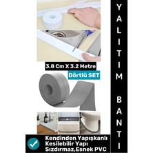 Wintoup #bantseti Mutfak Lavabo Pencere Sızdırmaz Kenar Yalıtım Bandı Çok Şık Beyaz-Gri 3.2 Metre Dörtlü Set