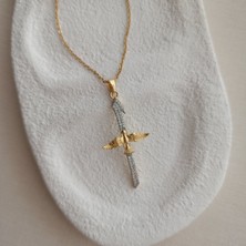 Lente Aksesuar Çelik Mix Renkli Zirkon Taşlı Anka Kuşu Detaylı Elif Kolye