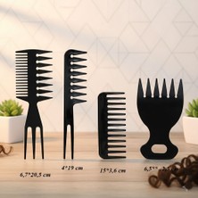 Gaman Erkek & Kadın Kullanımına Uygun 4'lü Saç Açma ve Şekillendirme Tarağı - Afro Tarak Seti