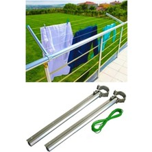 Özgürce Pratik Balkon Çamaşır Kurutma Askısı ve Çamaşır Ipi Seti