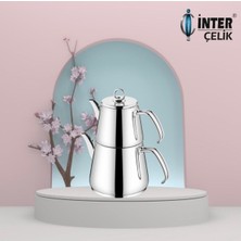 Feyza Design Paslanmaz Çelik Orta Boy Çaydanlık, Dayanıklı ve Şık Tasarım