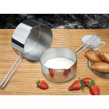 Feyza Design Paslanmaz Çelik 2'li Set Sütlük ve Sosluk, 12-14 Cm, Şık ve Kullanışlı
