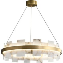 Ronisu Aydınlatma Cirella Mermer Dairesel Sarkıt Avize – Modern Minimalist Tasarım, Lüks Aydınlatma Ra-Avz- 4780-73-49