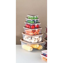 Cosiness Dikdörtgen 6 Lı Saklama Kabı SET-250+500+750+1250+2000+3000 Ml.