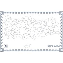 TutturX Dilsiz Türkiye ve Dünya Haritası Seti Kalem 2 Adet 114×56 cm Ölçülerle
